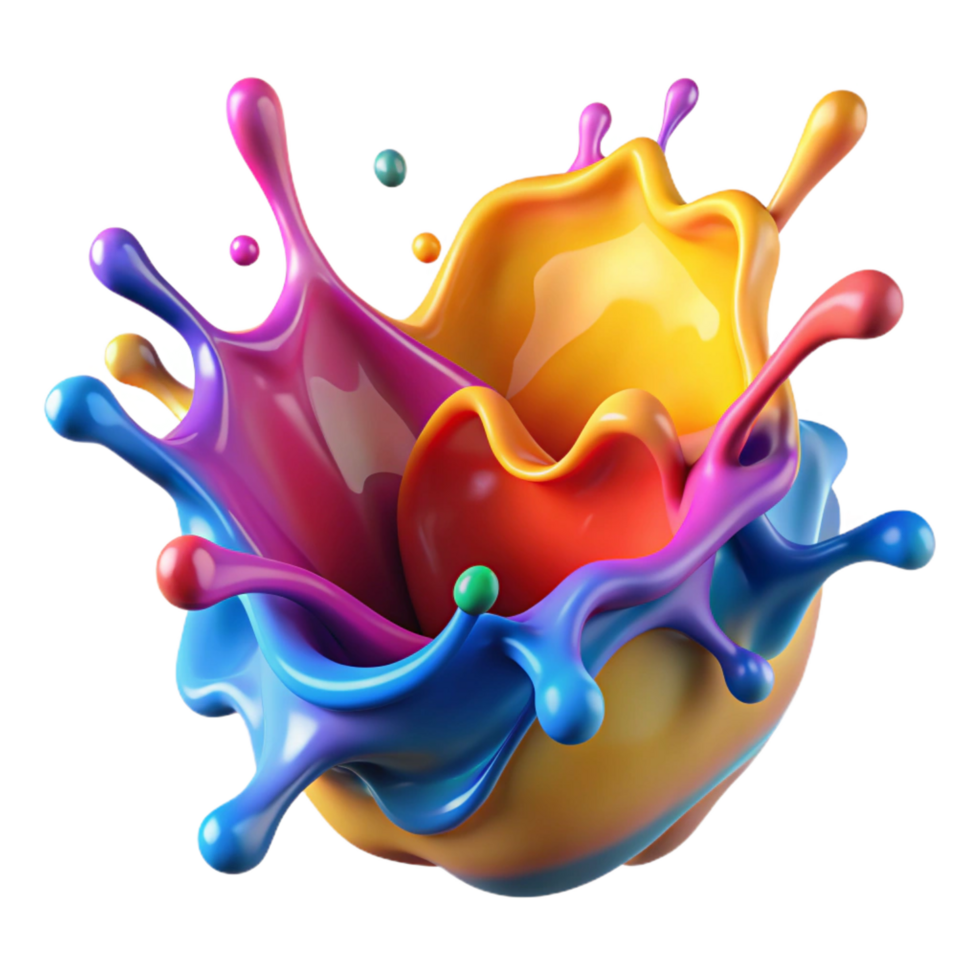 mesmerizing romantic avant-garde A dynamic splash of paint, vibrant and expressive with Transparent Background expertly shot png