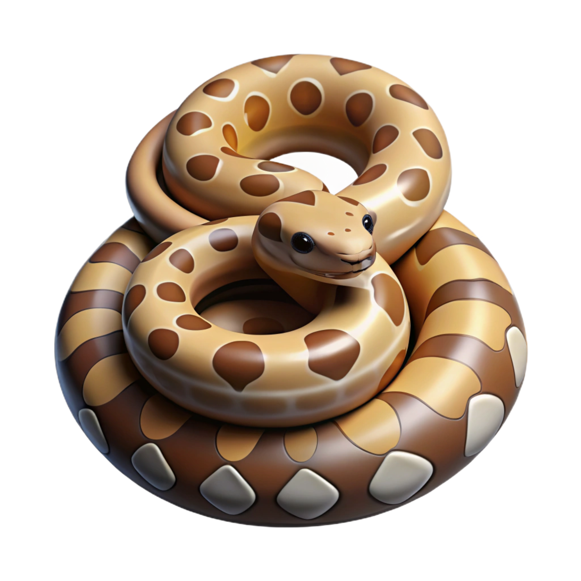 striking energetic surreal Snake, Ball Python, coiled with Transparent ...