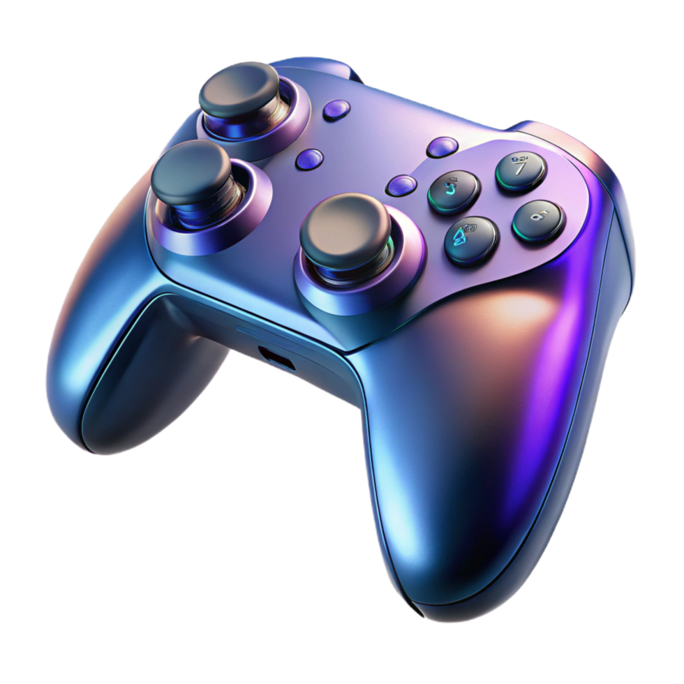 wonderful remarkable Ultra-detailed, professional render of a single, sleek, futuristic gaming console controller Isolated cutout with Transparent Background png
