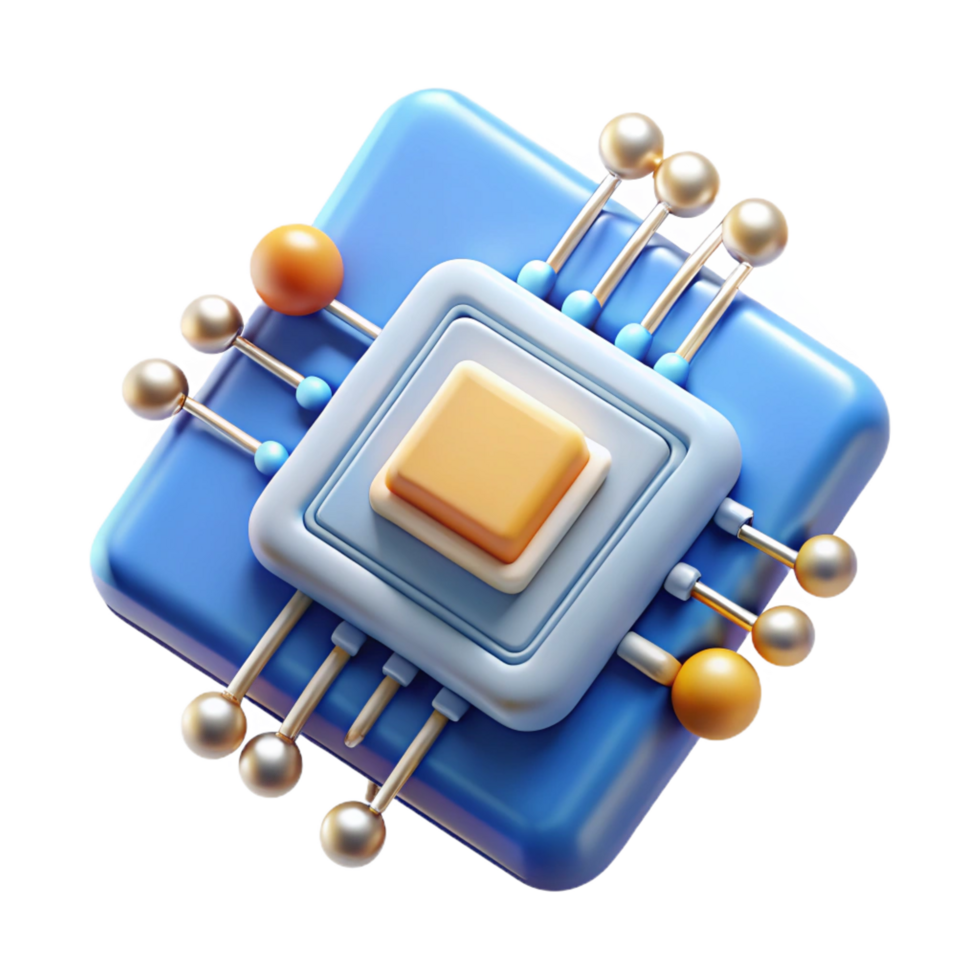 dramatic romantic industrial Artificial intelligence circuit board with Transparent Background authentic png