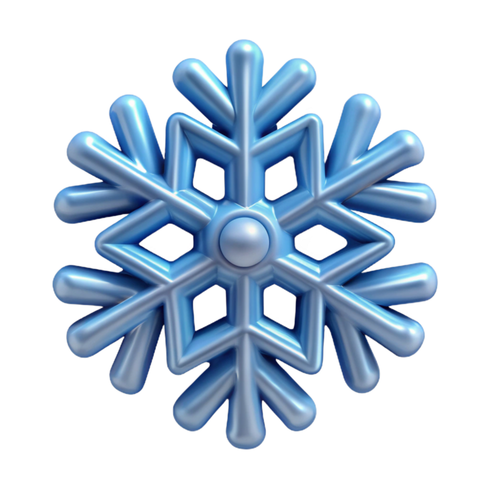 immaculate memorable A single, stylized snowflake icon with intricate details with Transparent Background png