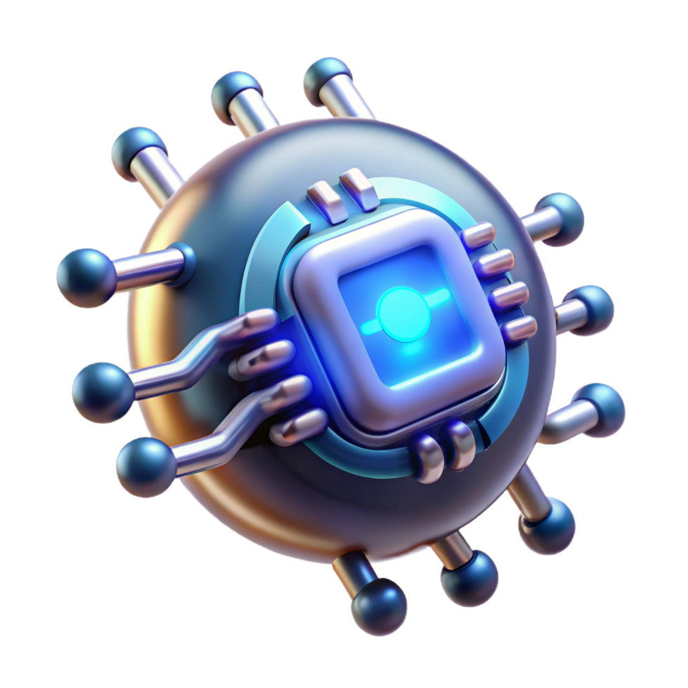 exquisite whimsical renaissance Cybernetic implant with glowing circuitry and intricate design with Transparent Background exclusive png