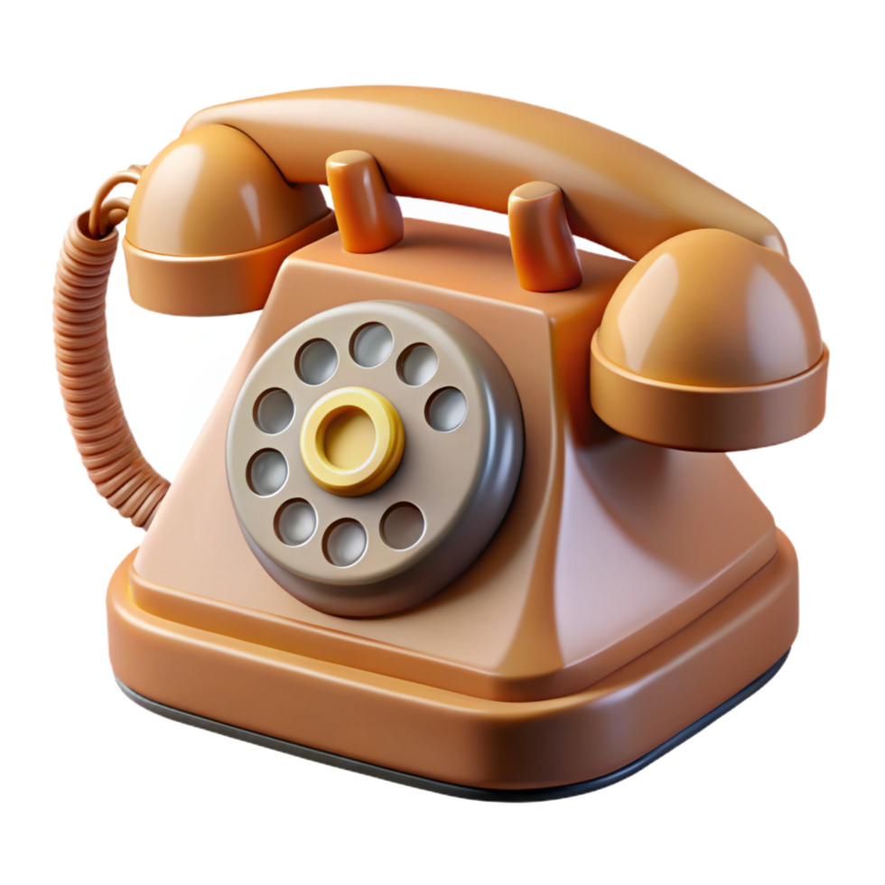 immaculate gothic Photorealistic, ultra-detailed, hyper-specific professional render of a vintage rotary telephone, isolated cutout with Transparent Background 4K png