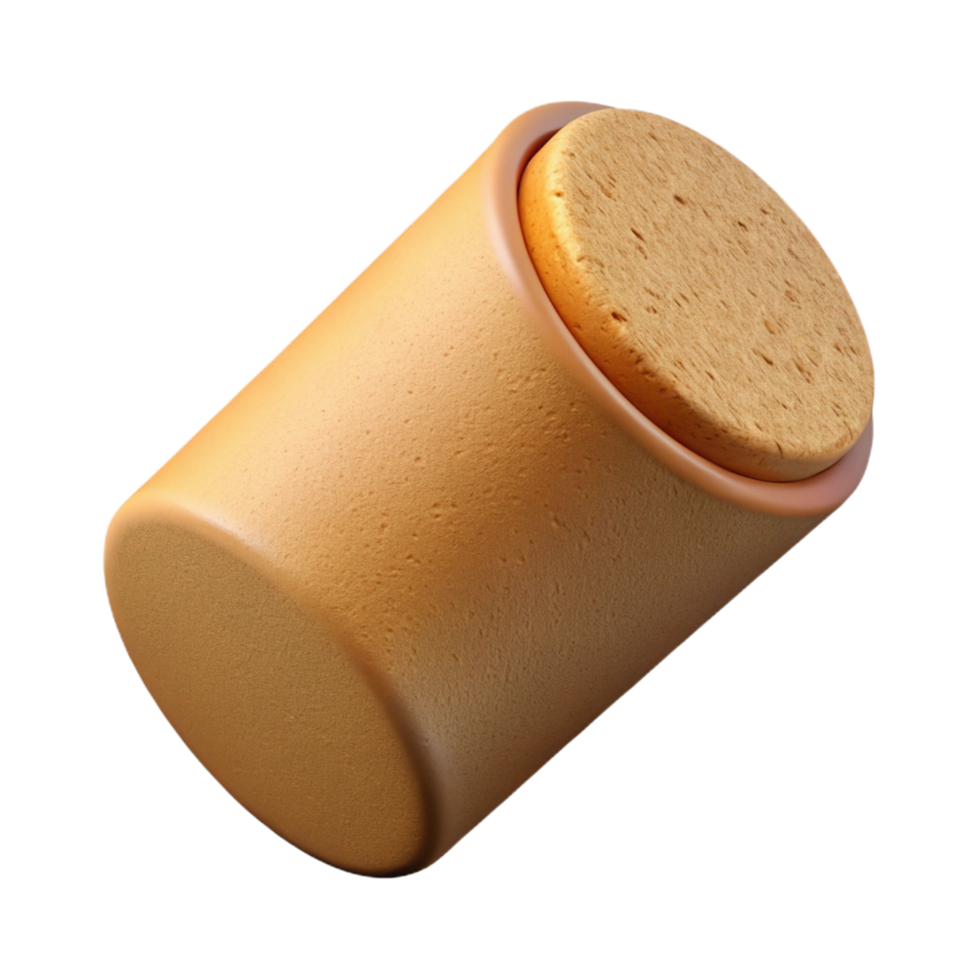 elegant sought-after Professional render, concept art style, single wine cork Isolated cutout with Transparent Background png