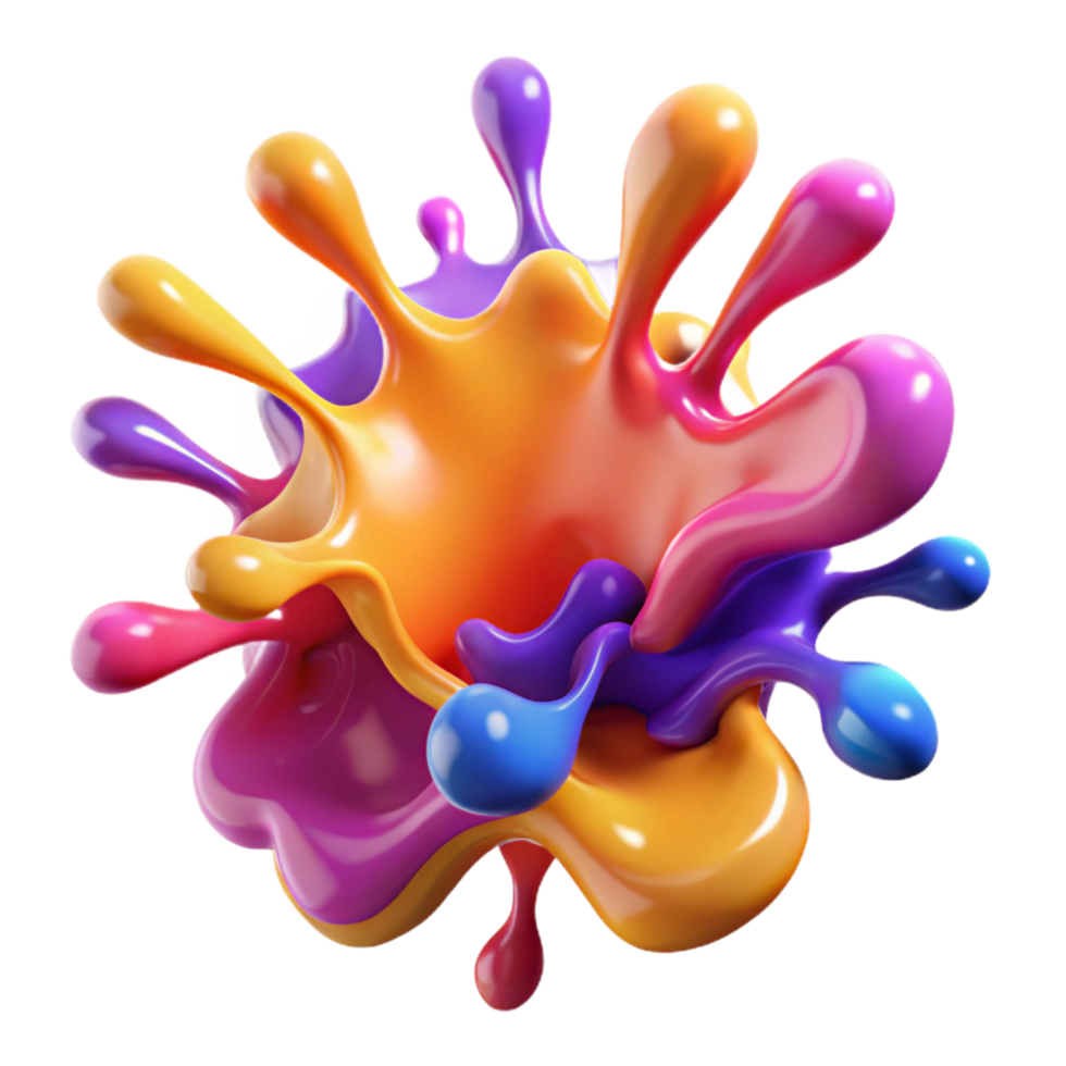 captivating memorable A dynamic splash of paint, vibrant and expressive with Transparent Background png