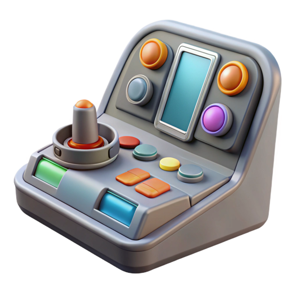 reflective captivating Spaceship control panel with buttons, levers, and displays with Transparent Background handcrafted png