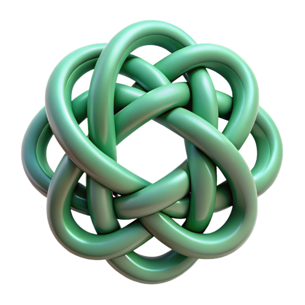 impressive inspired Hyper-specific professional render of an isolated, floating, intricate Celtic knot made of intertwined vines Isolated cutout with Transparent Background png
