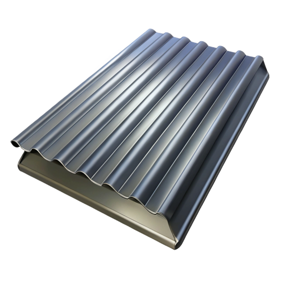 pristine surreal Metal roofing panel, corrugated steel, with Transparent Background ultra HD png
