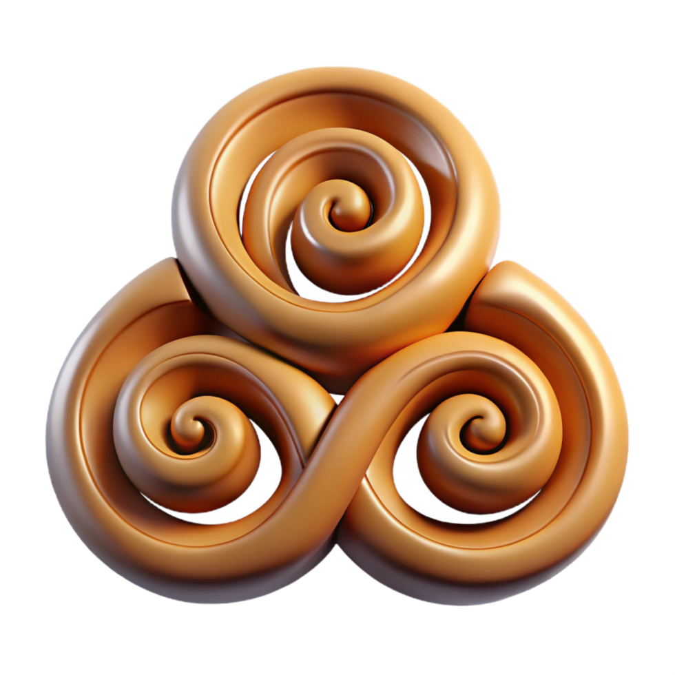 captivating ethereal victorian Triskelion, triple spiral symbol, Celtic art, with Transparent Background studio quality png