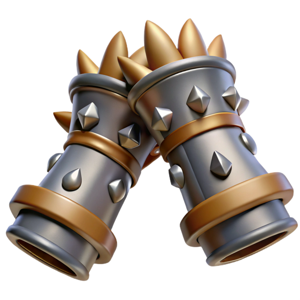 beautiful standout A pair of clawed gauntlets with metal spikes with Transparent Background png