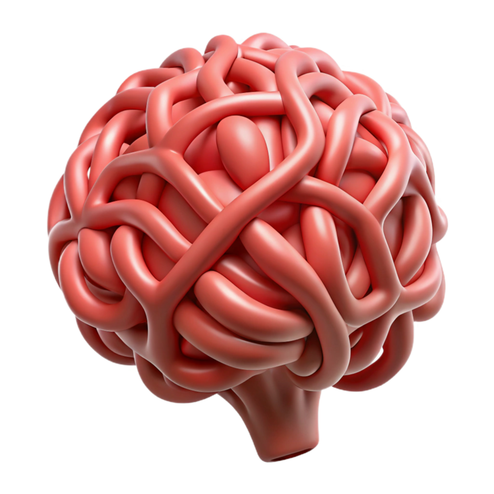 majestic bohemian Concept art style, isolated cutout of a single, stylized, human brain, composed entirely of interwoven tree branches with Transparent Background professional png