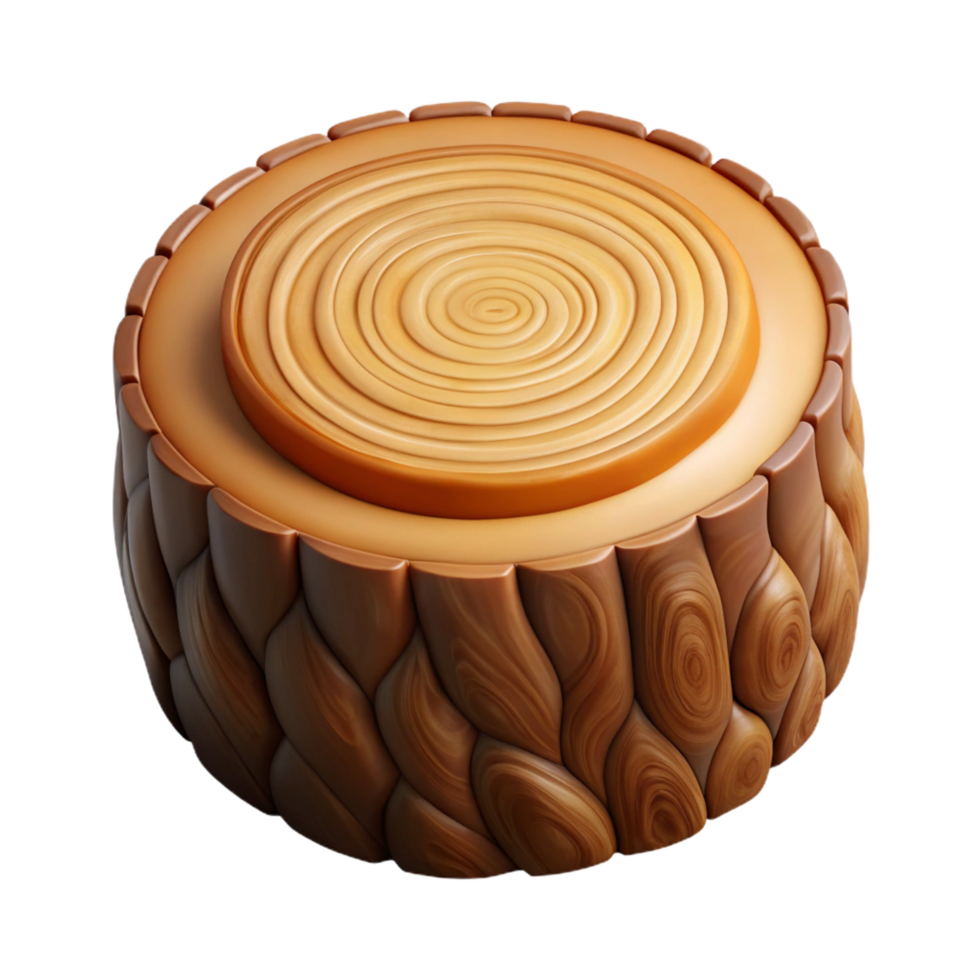 dramatic acclaimed Photorealistic concept art style isolated cutout of a cross-section of a tree trunk, detailed growth rings, textured bark, with Transparent Background png