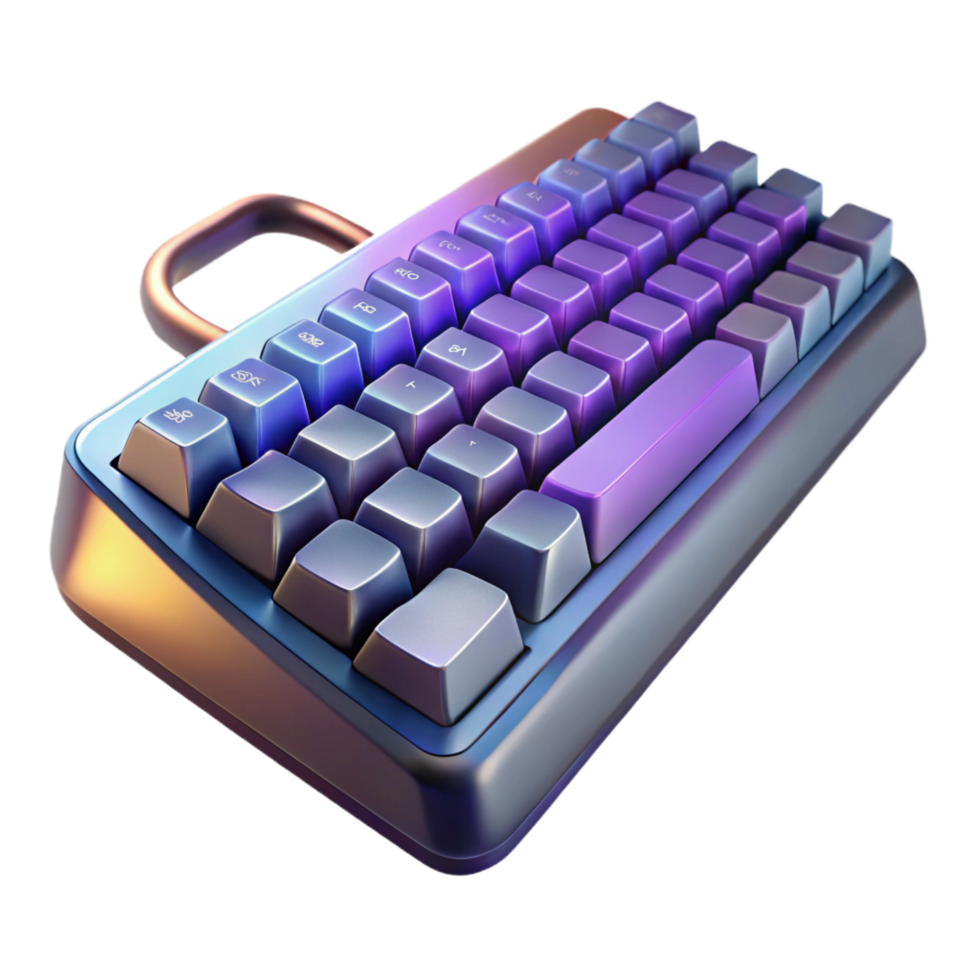 exceptional geometric Gaming keyboard with mechanical keys with Transparent Background genuine png