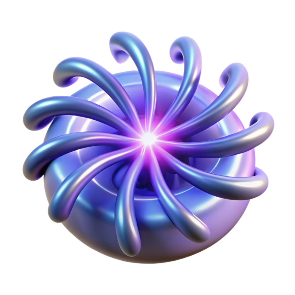 playful pristine Hyper-specific, professional render of a single, pulsating quasar, radiating energy tendrils with Transparent Background original png
