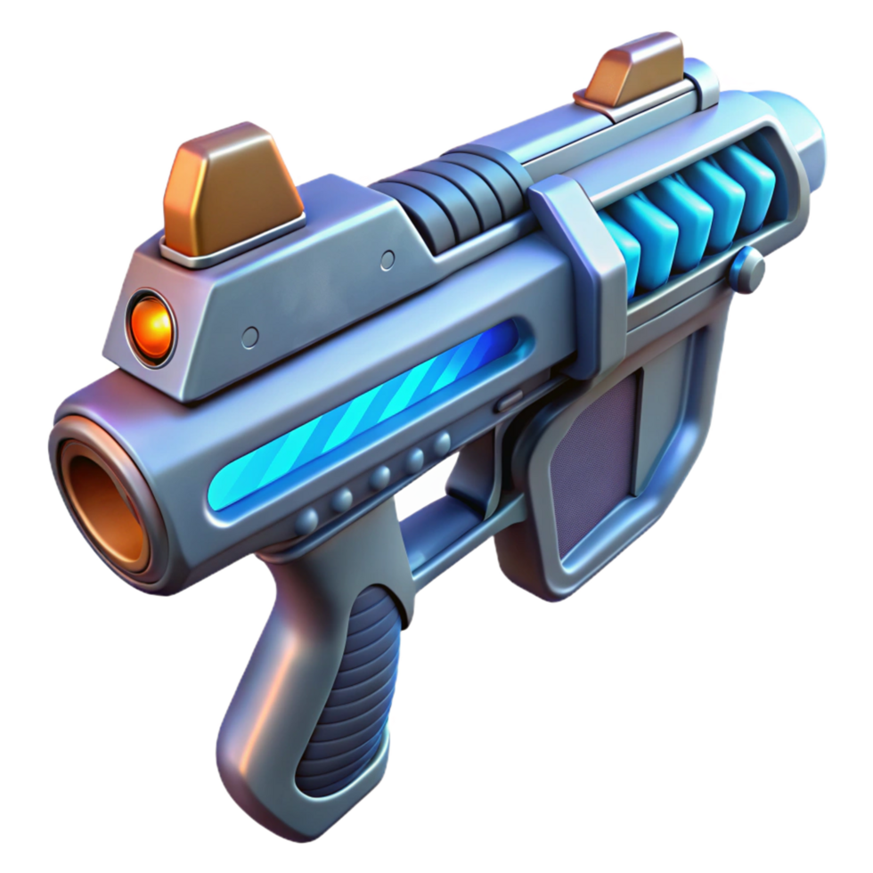 fascinating dramatic mid-century Energy weapon, plasma rifle, futuristic design with Transparent Background premium png