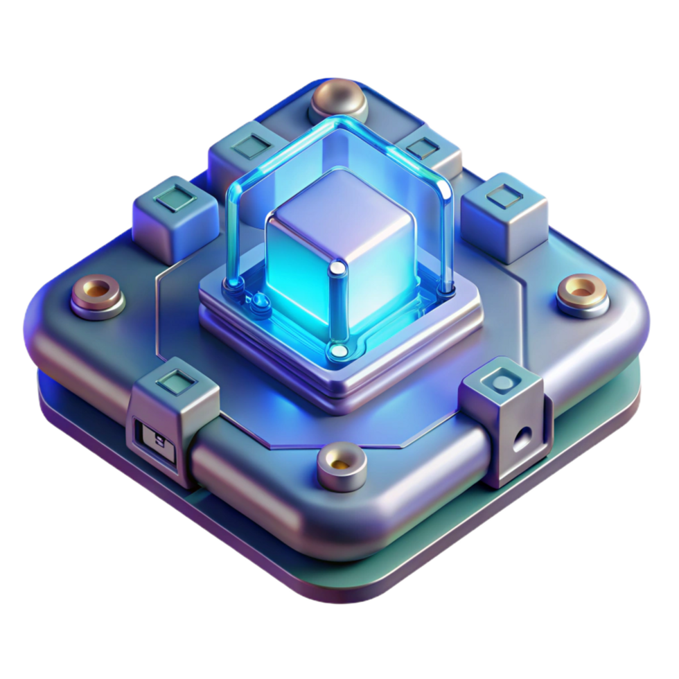 stunning rustic Isolated cutout, ultra-detailed concept art style rendering of a single, futuristic, glowing circuit board with Transparent Background flawless png