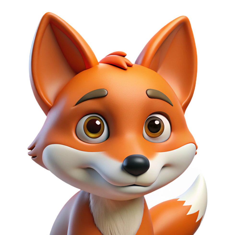 splendid avant-garde Fox, cunning expression, sly eyes, with Transparent Background refined png