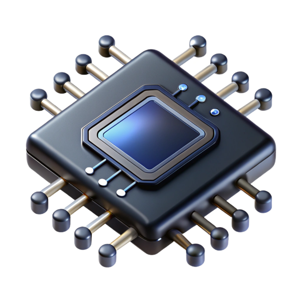 notable classic Concept art style, isolated cutout of a sleek, black, data chip with glowing circuitry, hyper-specific details with Transparent Background crisp png