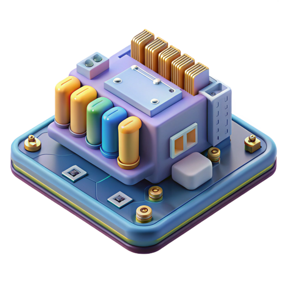 serene acclaimed Motherboard with multiple slots and ports with Transparent Background png