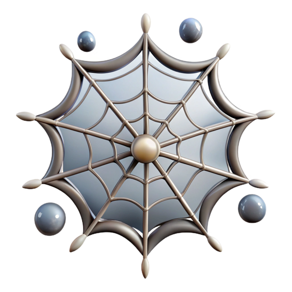 inspired impressionist Ultra-detailed isolated cutout of a hyper-specific photorealistic spider web, intricate silk threads, dew drops, with Transparent Background detailed png
