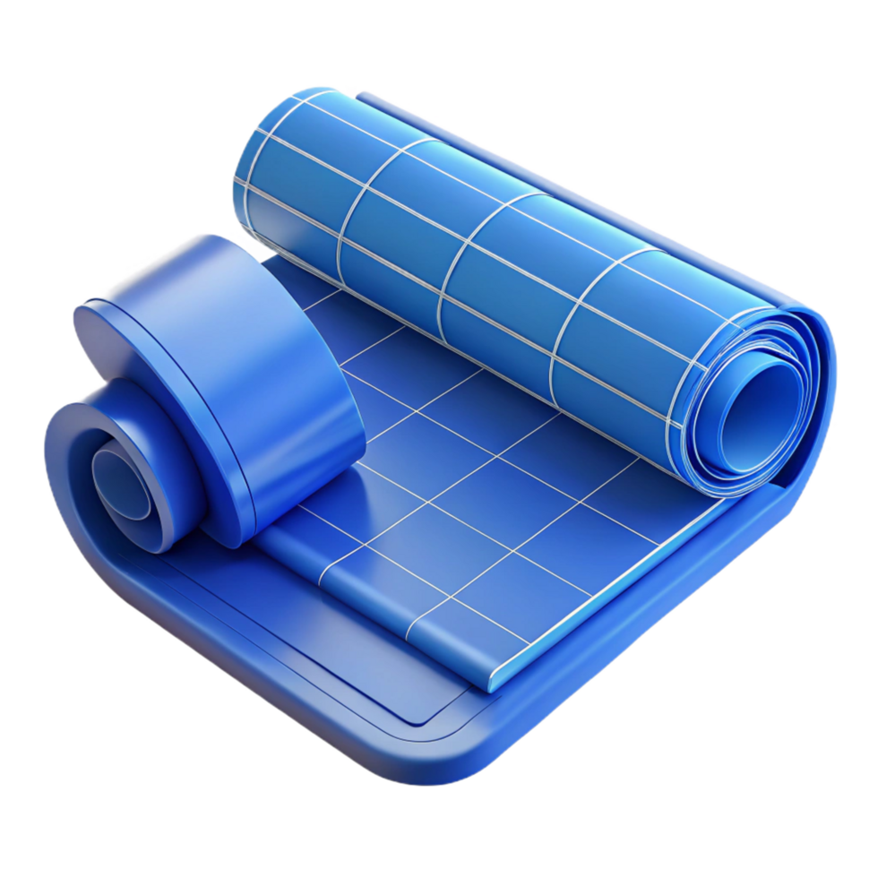 dazzling signature Architectural blueprint, rolled up, with Transparent Background png
