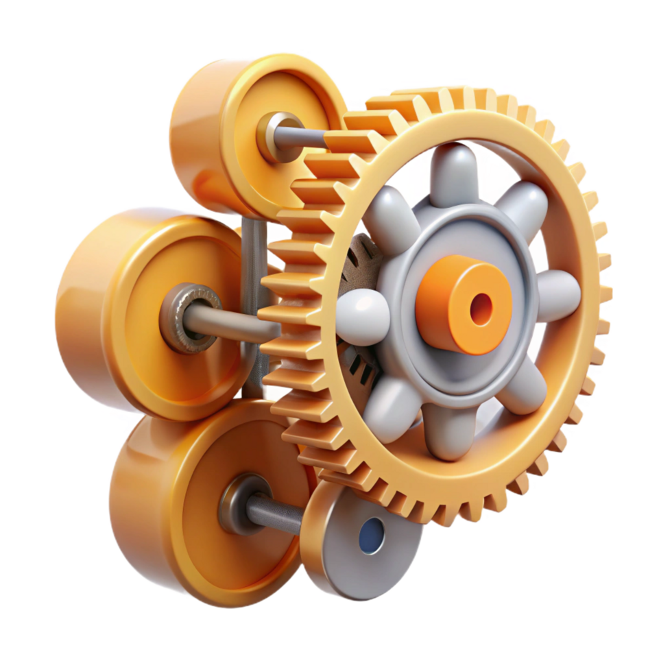 picturesque bohemian Hyper-specific professional render of an isolated, floating, intricate clockwork mechanism with gears and springs Isolated cutout with Transparent Background museum quality png
