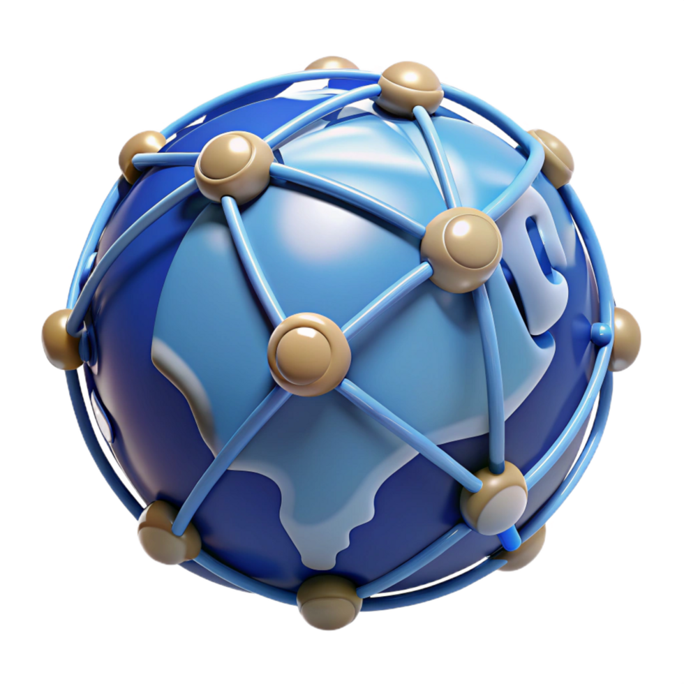 signature avant-garde A stylized world globe, abstract and interconnected with Transparent Background top-tier png