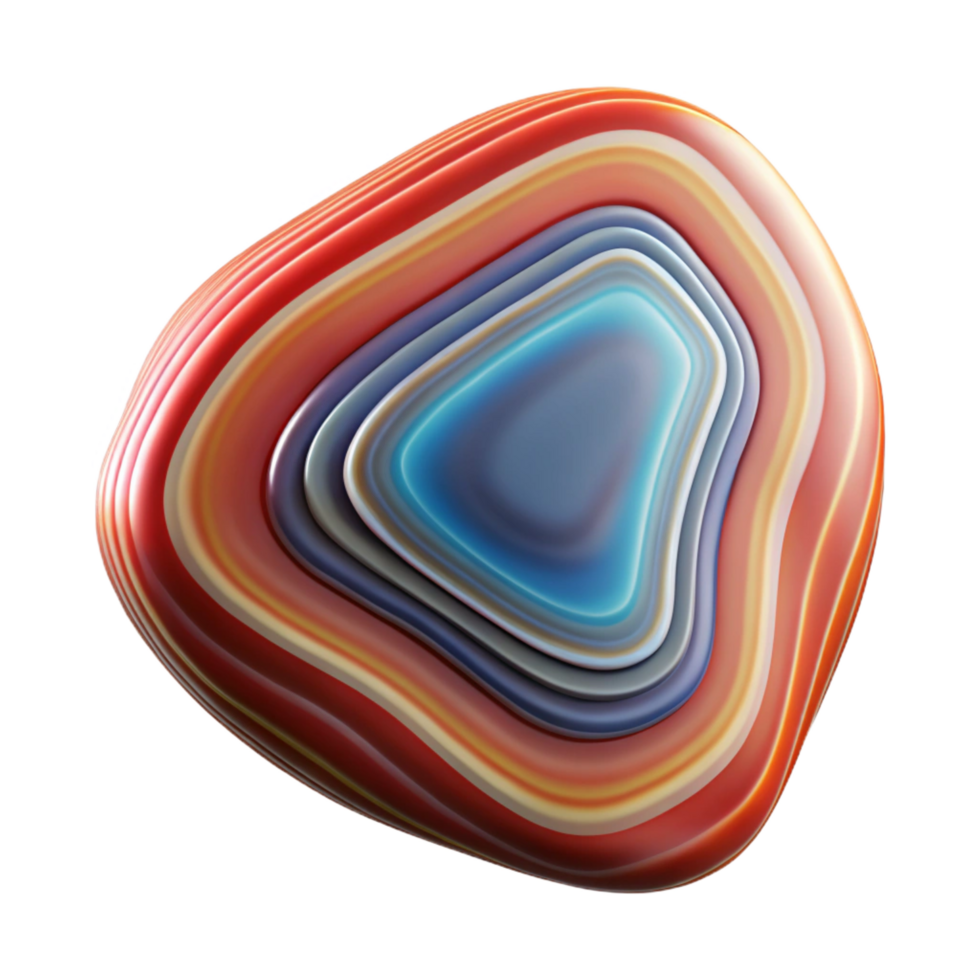 ethereal exquisite Concept art style, isolated cutout of a single, polished agate slice, showing colorful bands with Transparent Background artisan png