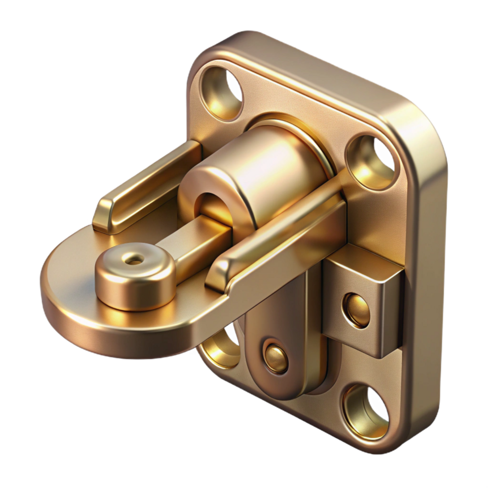exemplary elegant Brass window latch mechanism, with Transparent Background artisan png