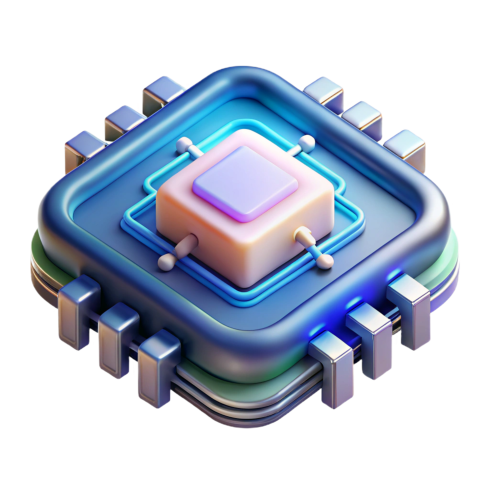 pristine signature Isolated cutout, ultra-detailed concept art style rendering of a single, futuristic, glowing circuit board with Transparent Background png