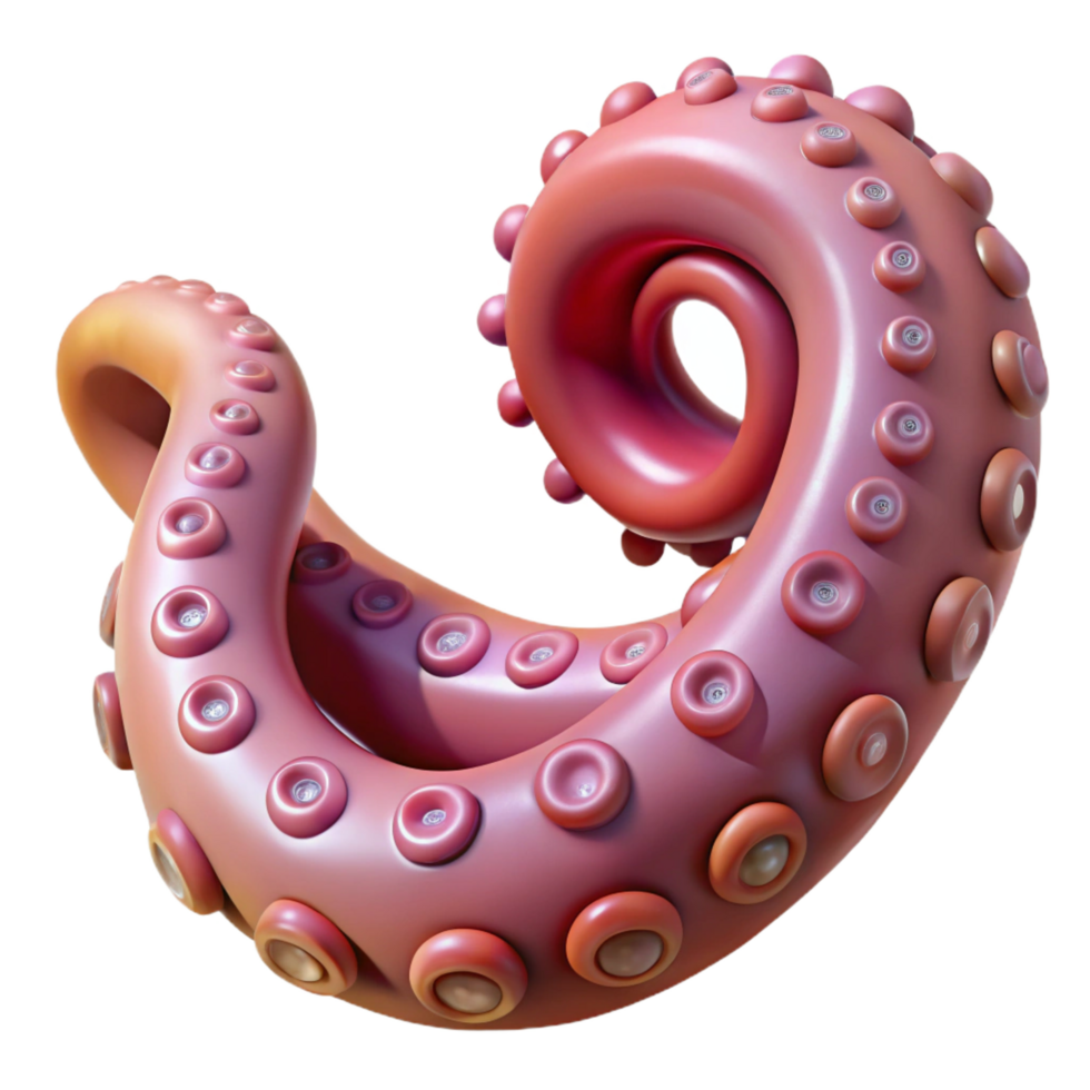 distinguished abstract Hyper-specific, photorealistic, professional render of a biomechanical octopus tentacle sucker, isolated cutout Ultra-detailed with Transparent Background sharp png