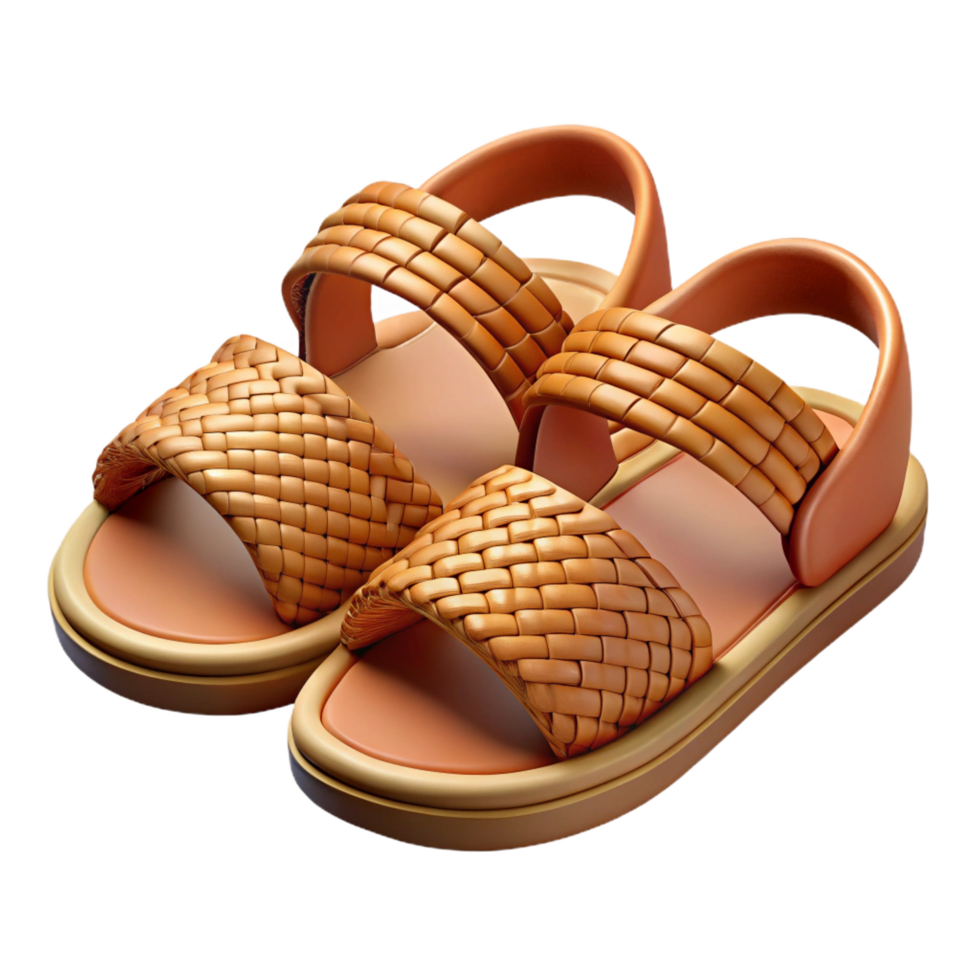 enchanting classic Photorealistic ultra-detailed isolated cutout of a pair of tribal sandals made of woven fibers with Transparent Background museum quality png