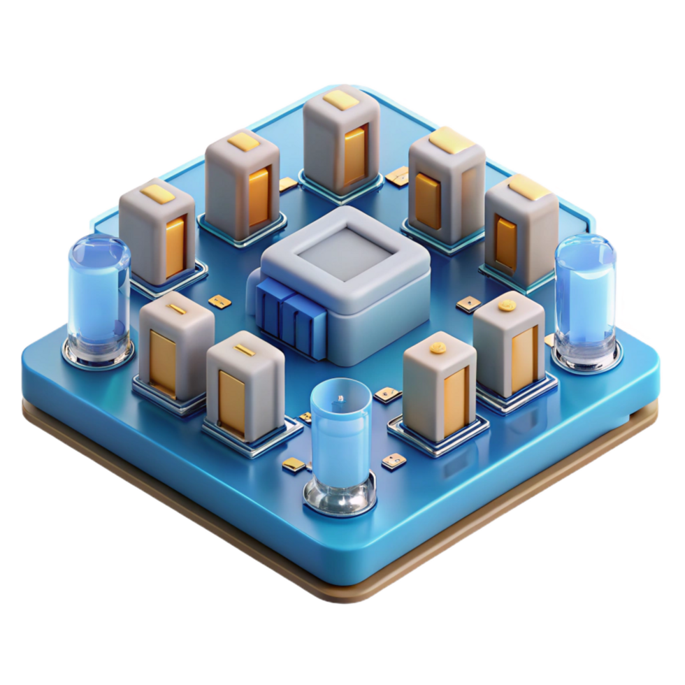 impressive signature Motherboard with multiple slots and ports with Transparent Background png