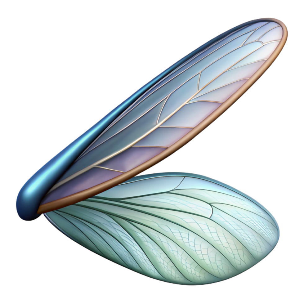 magnificent playful minimalist Close-up of a dragonfly's wing with Transparent Background detailed png