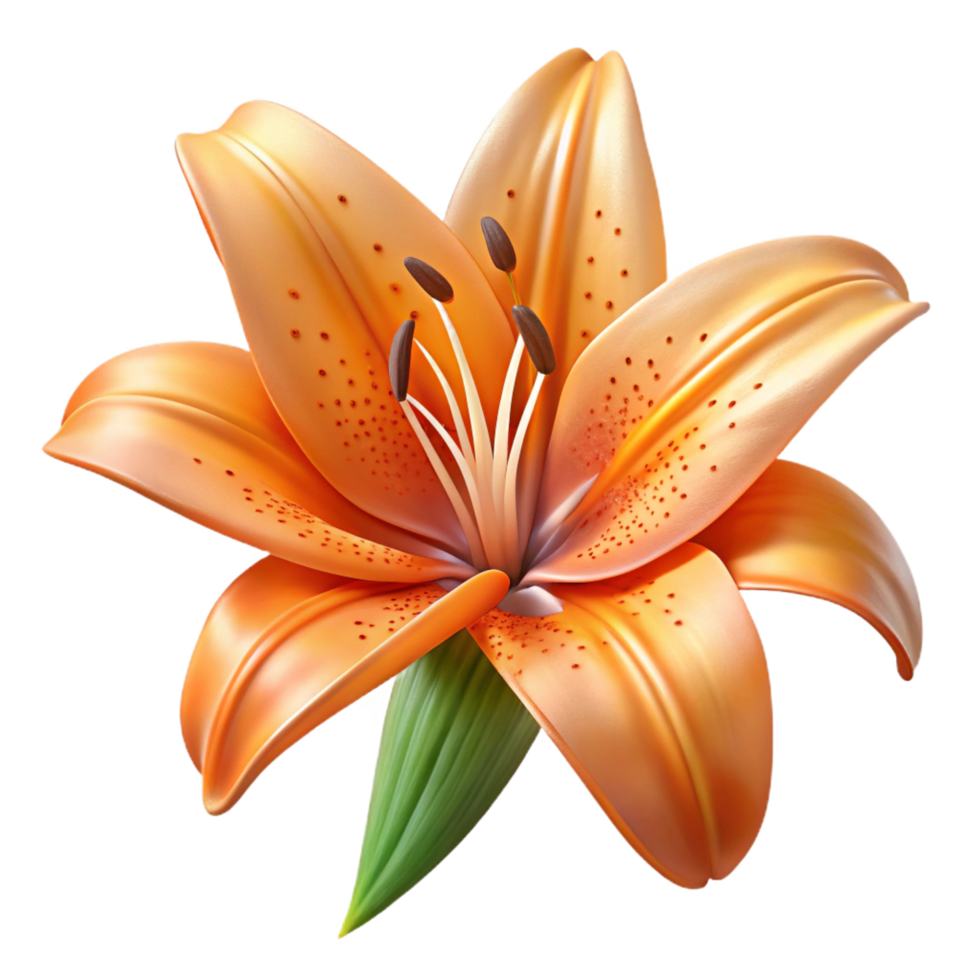 distinctive baroque Tiger lily flower full bloom with Transparent Background crisp png