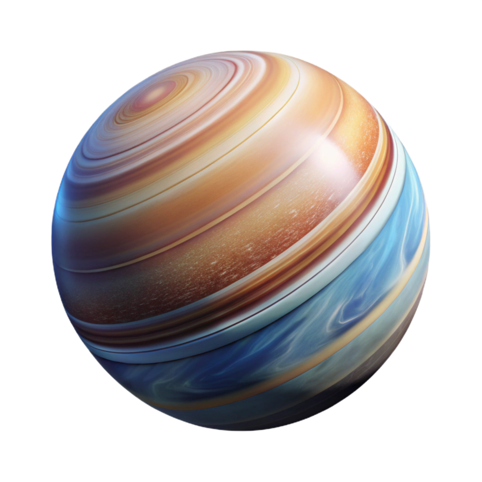 breathtaking elegant Photorealistic, hyper-specific professional render of a single, gas giant planet, swirling atmospheric bands with Transparent Background original png