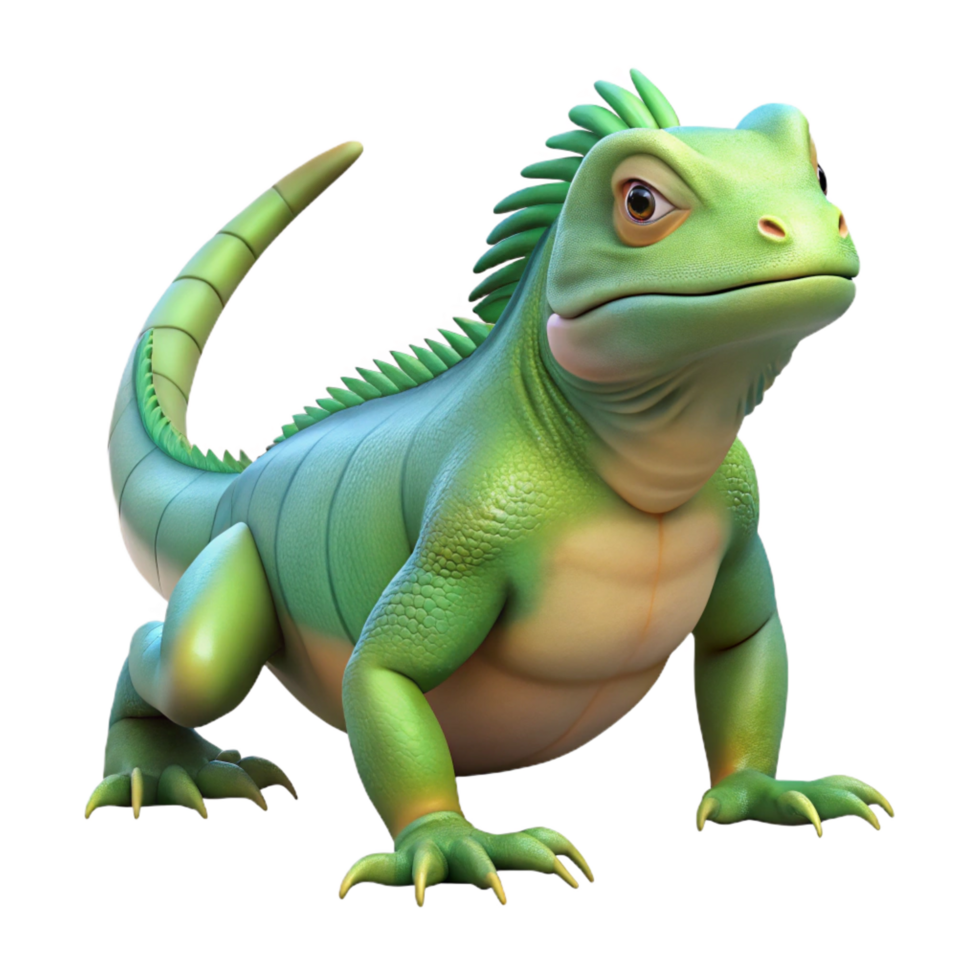 pristine dramatic baroque An iguana with Transparent Background fine detail png