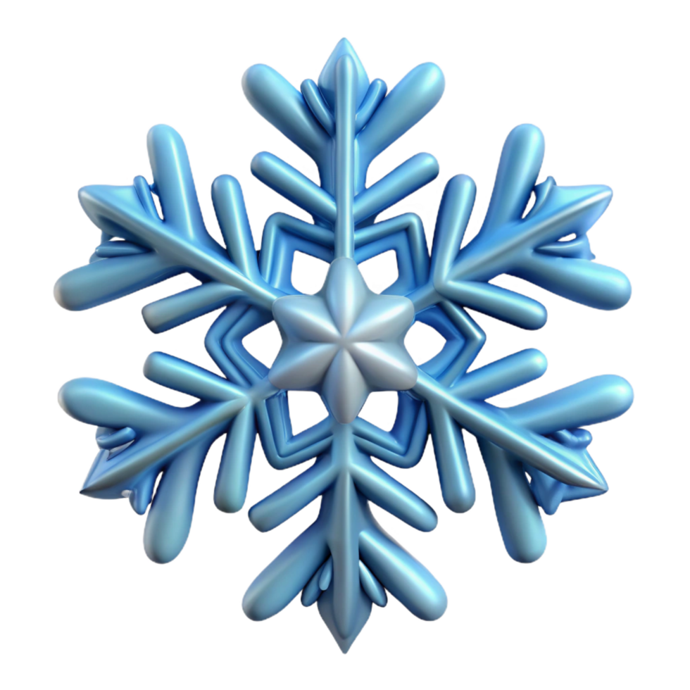 majestic abstract A single, stylized snowflake, intricate and delicate with Transparent Background 4K png