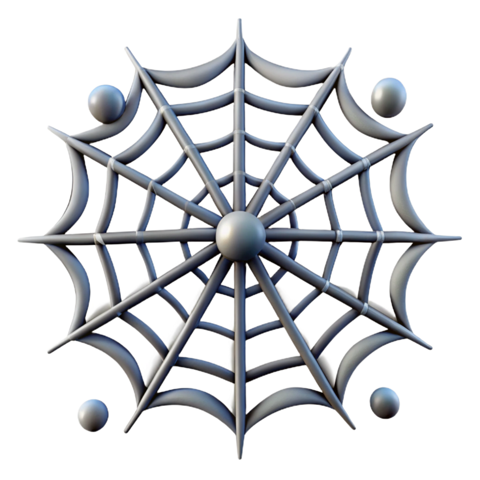 harmonious vibrant Ultra-detailed isolated cutout of a hyper-specific photorealistic spider web, intricate silk threads, dew drops, with Transparent Background genuine png