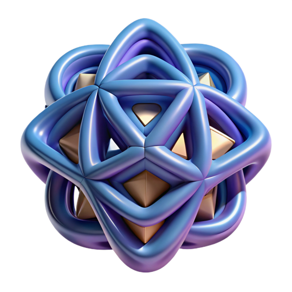 dramatic wonderful Hyper-specific professional render of an isolated, floating, abstract symbol with intricate geometric patterns Isolated cutout with Transparent Background luxury png