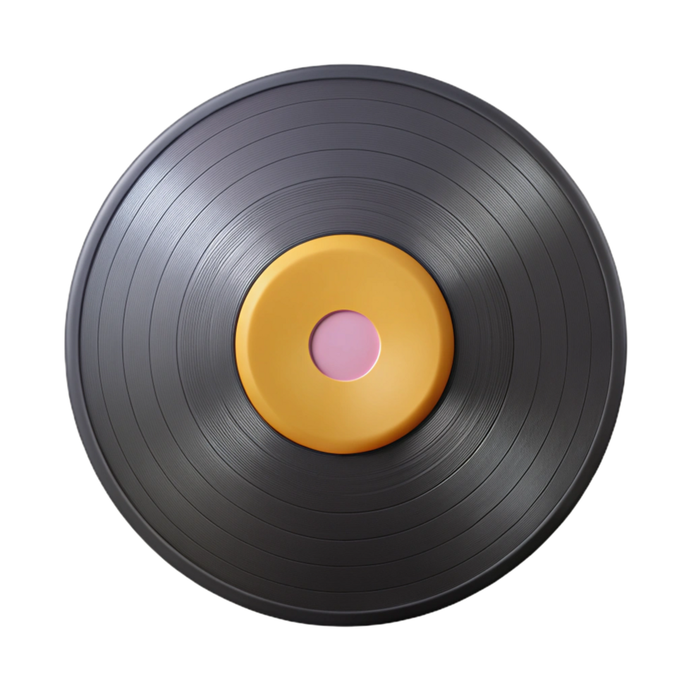 impressive whimsical coastal Concept art style isolated cutout of a single vinyl record with Transparent Background detailed png