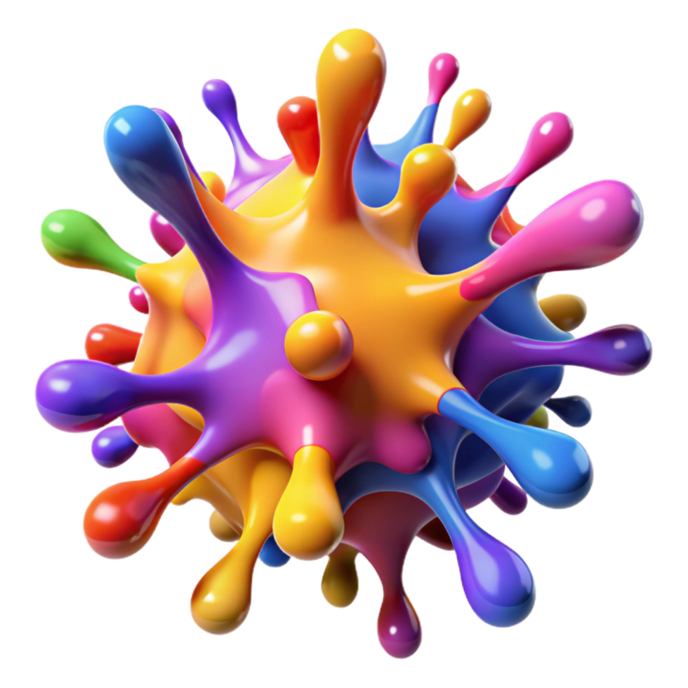 mesmerizing calm elegant A dynamic explosion of colorful paint splatters with Transparent Background top-tier png