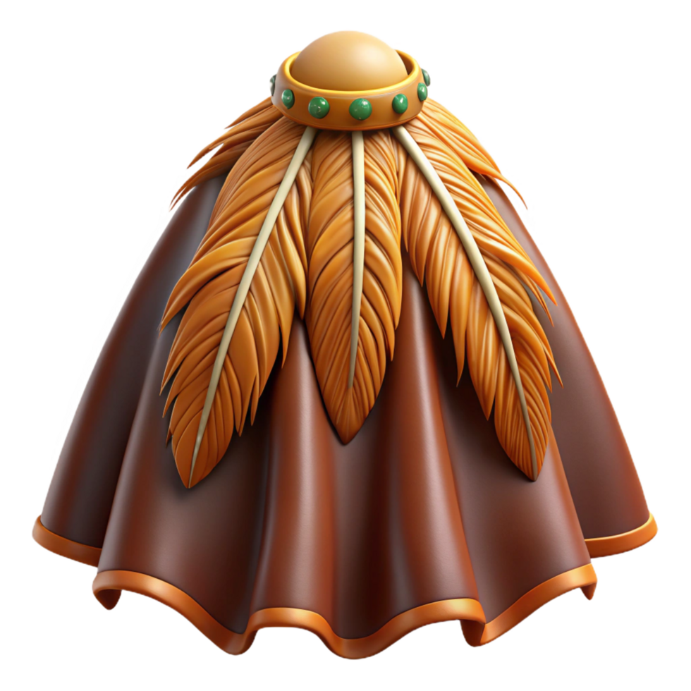 inspired creative Photorealistic, ultra-detailed, isolated cutout of a tribal man's feather cloak with Transparent Background refined png