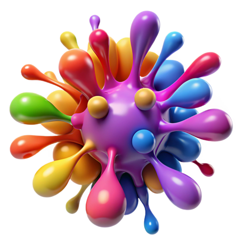 radiant romantic traditional A dynamic explosion of colorful paint splatters with Transparent Background high resolution png