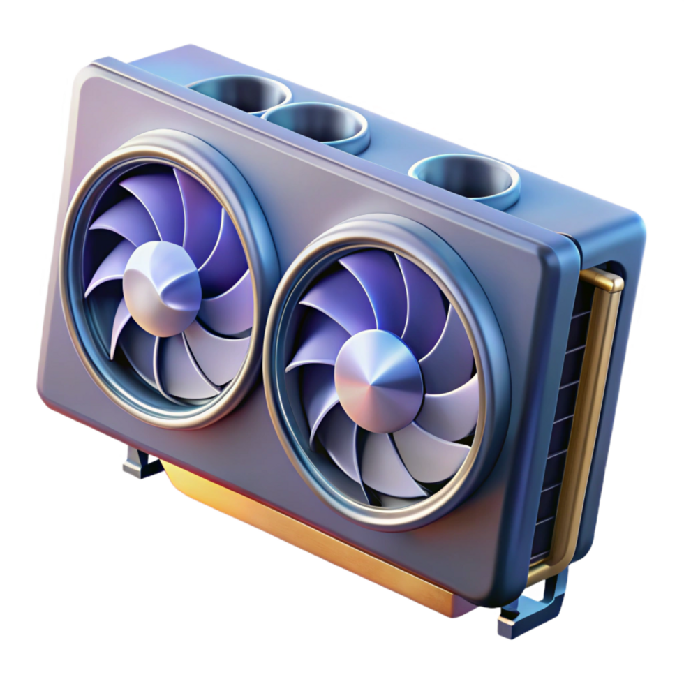 elegant reflective abstract A graphics card with cooling fans with Transparent Background original png