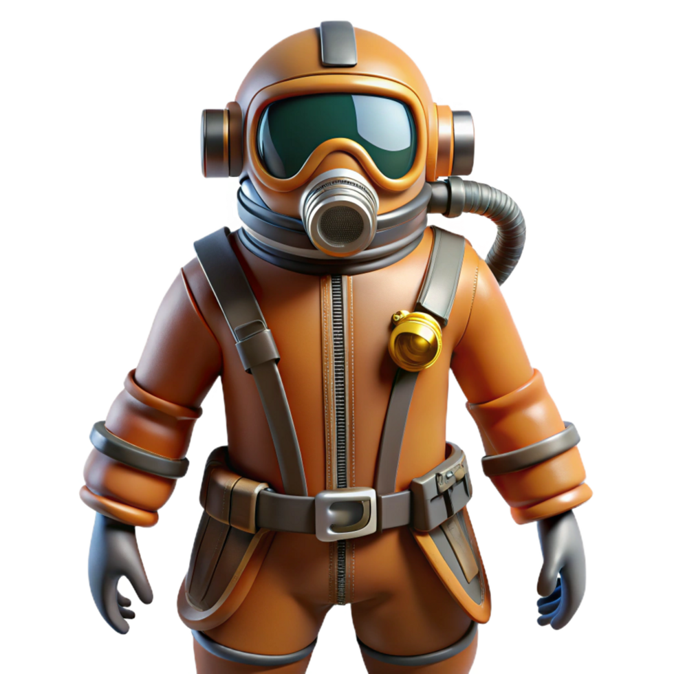 spectacular geometric Hyper-specific, isolated cutout, ultra-detailed A retro-futuristic, leather and metal pilot's jumpsuit with integrated oxygen mask with Transparent Background 8K png