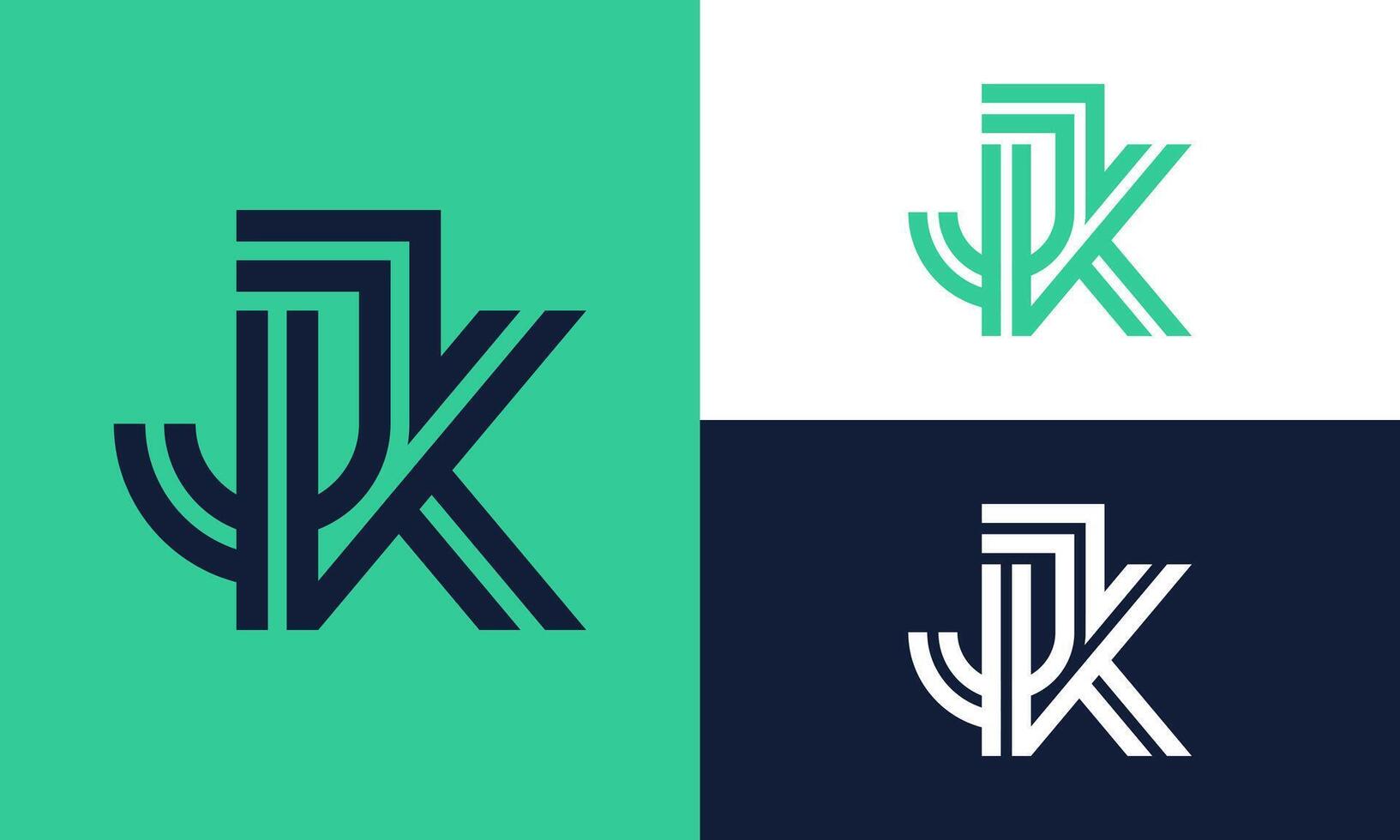 JK letter logo monogram. vector