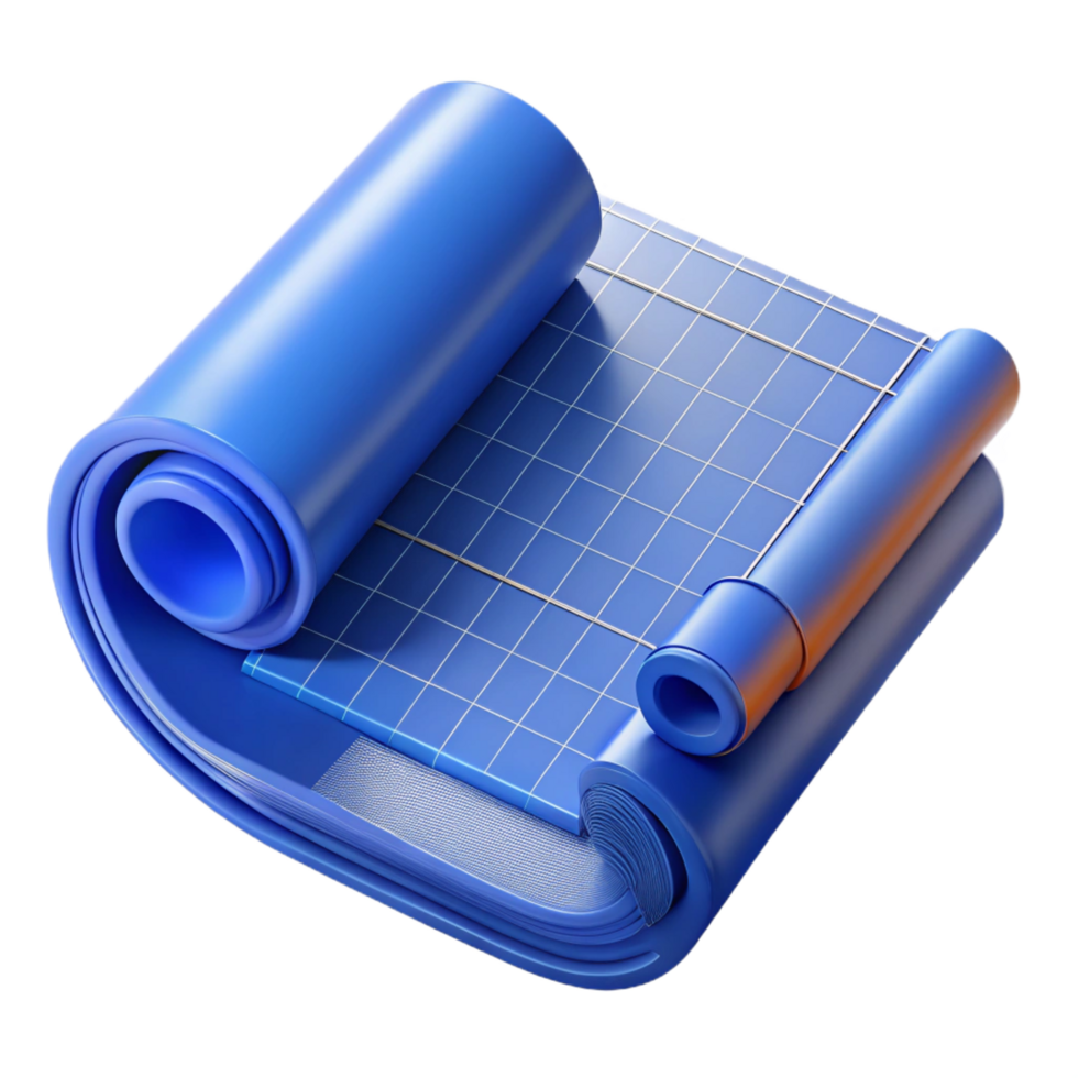 majestic renaissance Architectural blueprint, rolled up, with Transparent Background museum quality png