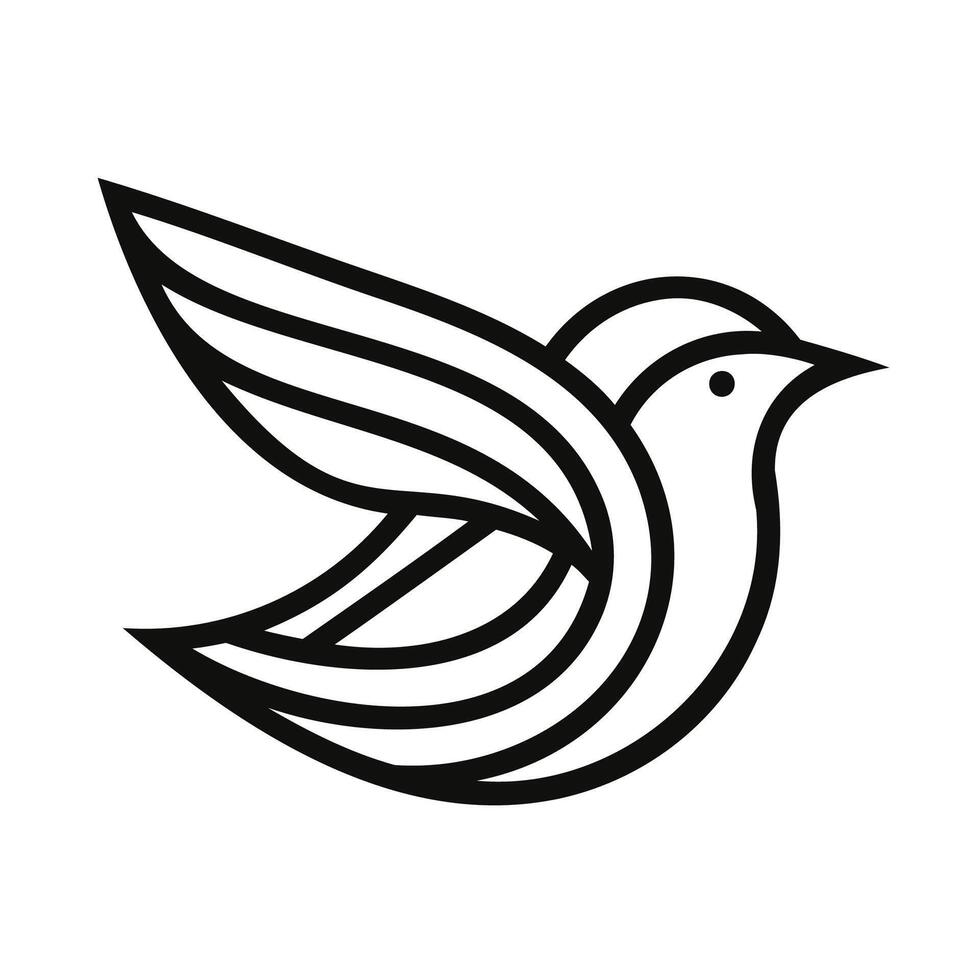 A black and white bird logo vector
