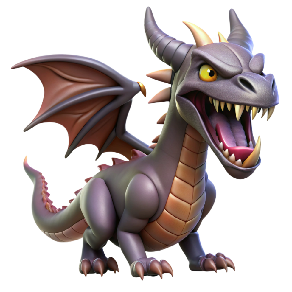 mysterious glorious A menacing dragon, sharp teeth, scales gleaming with Transparent Background perfect clarity png